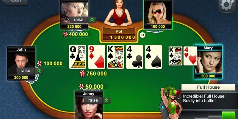 Người thắng sẽ nhận được tiền trong pot